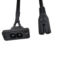 C8 Panel to C7 Cable Panel Mount IEC C8 Plug to C7 Power Cord 2CX18AWG Panel C8 to C7 Power Supply Cord C7 C8 Connector Ac Cord