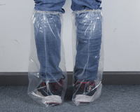Couvre-chaussures long imperméable en plastique jetable pour hommes et femmes, blanc, expédition rapide d'usine