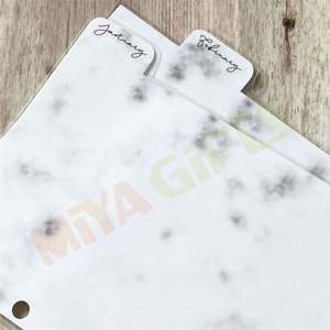 Mármol personalizado 12 divisores de tabulación de papel mensual papel laminado guión tabulado planificador agend divisor - Product Image 2