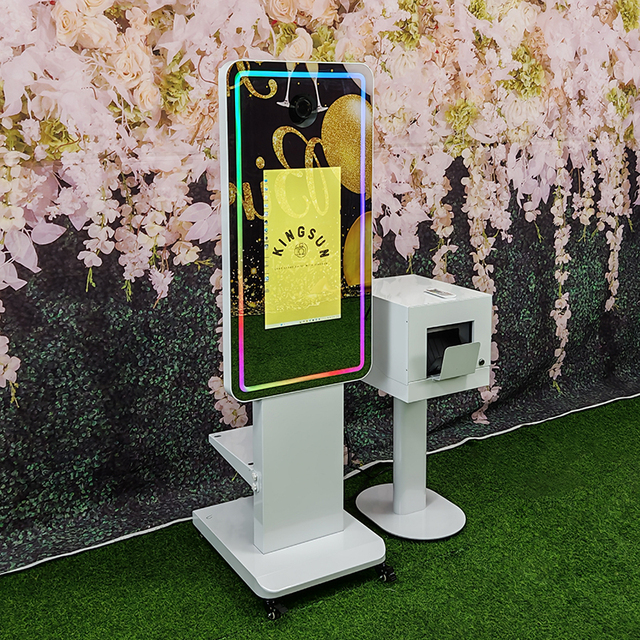 Smart 21.5" Touchscreen Mirror Photo Booth with Printing GIF Video Recording