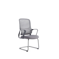 Chaise de bureau ergonomique moderne JOHOOFURNITURE avec base cantilever, dossier en maille, cadre gris pour hôtels et salles de conférence