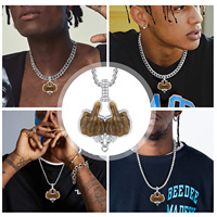 Fabricant d'origine : Ensemble de bijoux hip-hop stylé, composants de bijoux, pendentifs pour doigts pour collier