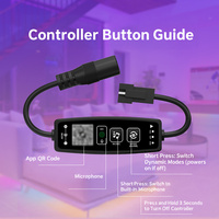 Controlador LED RGBIC DC5-24V, Regulador de Intensidad Musical, con Control por Aplicación, Función de Temporizador y 16 Millones de Modos de Cambio de Color