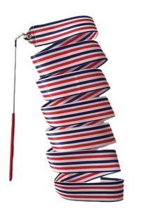 Ruban de danse en gros à rayures verticales en satin avec poignée pour gymnastique - Product Image 1