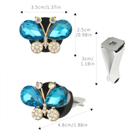 Clip d'aromathérapie de sortie d'air de papillon de cristal de diamant mini diffuseur de parfum de papillon voiture à l'intérieur du désodorisant