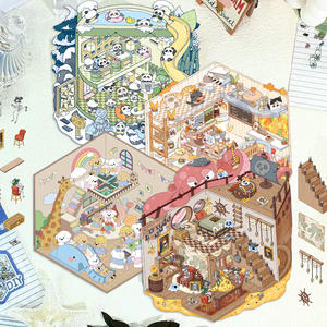 Cartoon Puppy En Kat 3d Pte Materiaal Restaurant Landschapsarchitectuur Decoratieve Sticker - Product Image 2