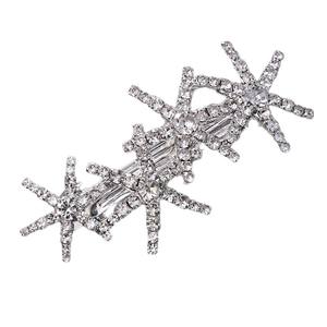 Pince à cheveux en forme d'étoile géométrique de 8 cm avec strass, en cuivre de haute qualité, à ressort, pour femme, idéale pour les soirées - Product Image 4