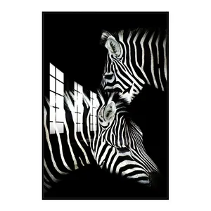Stained Glass Window Art for Home Decor Animal Crystal Porcelain Framed Wall Glass Painting