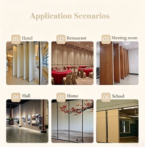 <span class=keywords><strong>Cloison</strong></span> Murale Amovible en Bois Insonorisée <span class=keywords><strong>de</strong></span> Couleur Crème, Porte Pliante Coulissante pour Salle <span class=keywords><strong>de</strong></span> Banquet et Salle à Manger - Product Image 3