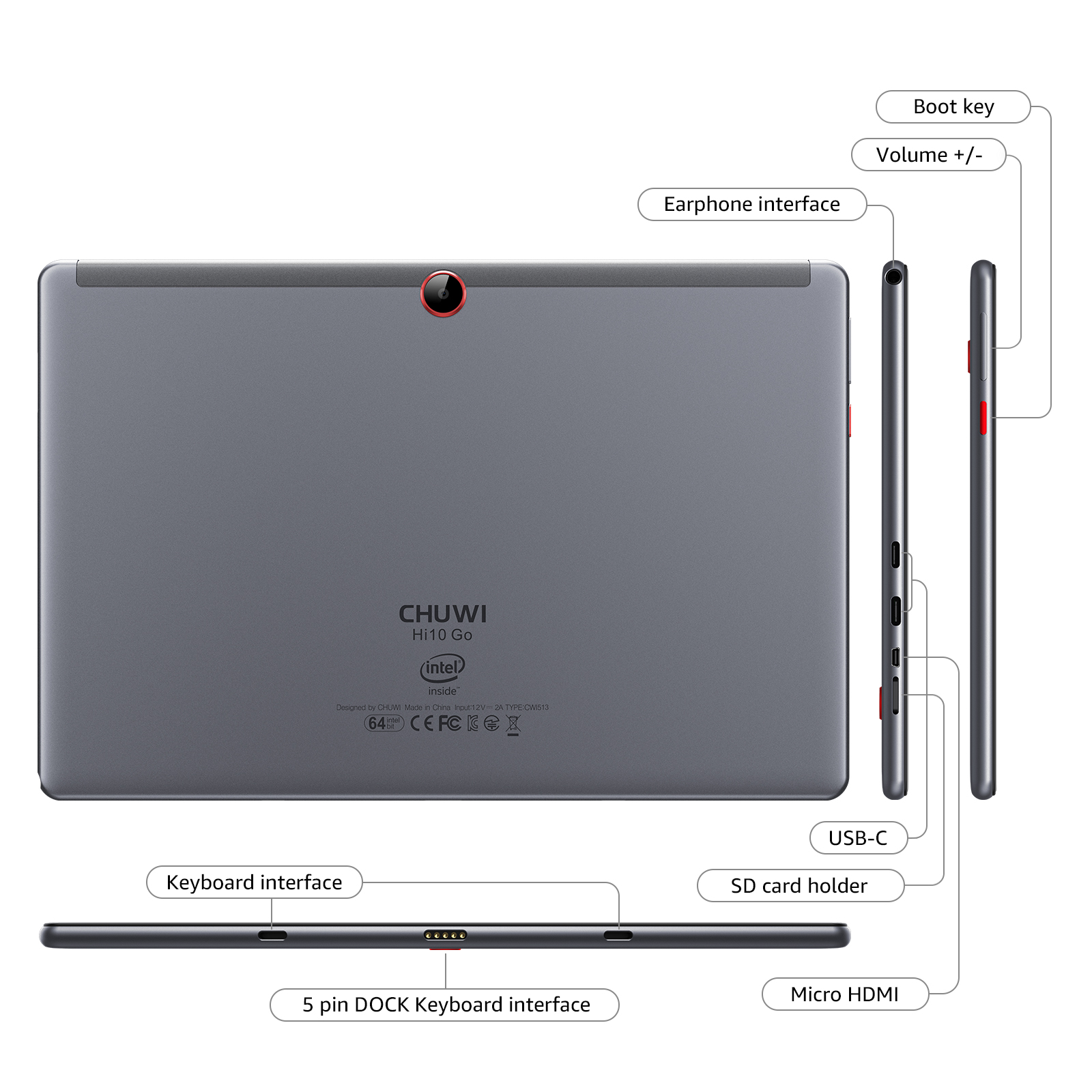 CHUWI Hi10 Go Celeron N5100 Windowsタブレット Hi10 Go | スペック | -タブレット-カテゴリー-Chuwi