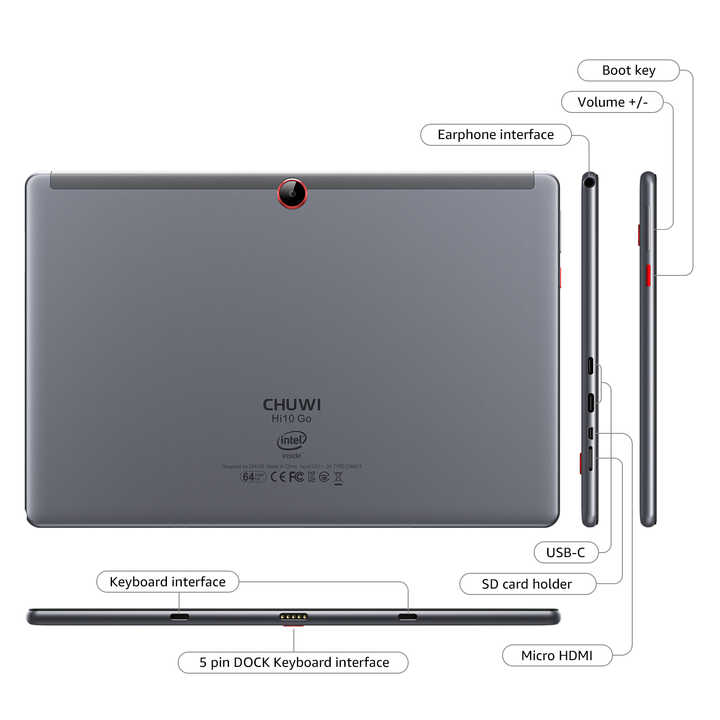 CHUWI Hi10 Go Intel Celeron N5100 6GB 128 GB10.1インチタブレット 