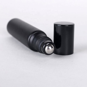 Factory Direct Sale <b>10ml</b> Black Glass Roll on <b>Bottle</b> with Stainless Roller - Product Image 5