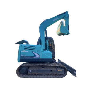 Mini-excavatrice sur chenilles d'occasion Kobelco SK75 du Japon, 7 tonnes, moteur ISUZU, modèle 2023, capacité de la benne de 0,4 m, prix bas, bon état - Product Image 1