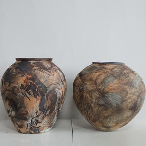 Ensemble de vases en céramique de style toile nostalgique, décoration moderne pour la maison, vase à bascule pour arrangement floral - Product Image 2