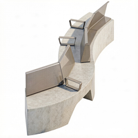 Banco de Hormigón GRC UHPC Personalizado para Exteriores con Respaldo de Aluminio, Asiento Modular Curvo para Parques y Plazas