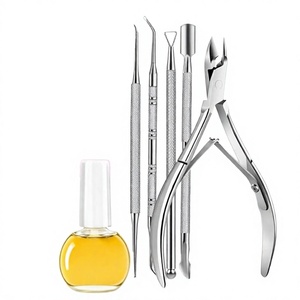 Stainless Steel Nail Kit with Clipper 5 in 1 Portable Manicure Tools <b>Case</b> Included Adult Use Classic Style - Product Image 2