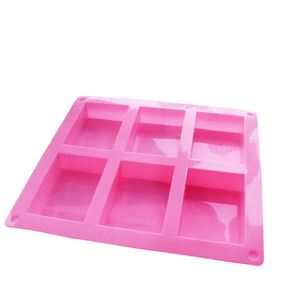 Silicone Cake & <b>Hand</b> Soap <b>Mold</b> 6 Cavities Rectangular 23.2x21.5x2.5cm Non-Toxic Eco-Friendly Oven Safe Customized Color 100ml - Product Image 3