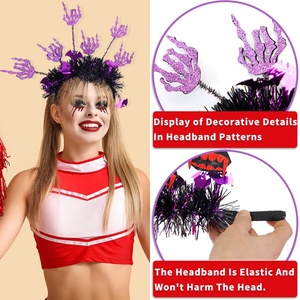 Interesante Halloween Bat Pumpkin Skull Head Band Diseño peludo para productos de Halloween Bandas para el <span class=keywords><strong>cabello</strong></span> para niños - Product Image 4