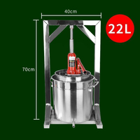 Handmatige hydraulische fruitpers, commerciële handmatige roestvrijstalen druivenpers, kleine druivenwijnpers