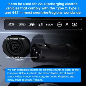 Adaptateur V2L 16A 3,5 kW Type 2 pour décharge véhicule-chargeur, compatible MG4 MG5 Hyundai <span class=keywords><strong>Ioniq</strong></span> 5 Kia EV6, prise EU Schuko, déchargeur EV - Product Image 4