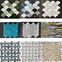 Carreaux de mosaïques de vitraux carrés Couleurs assorties pour l'artisanat d'art et la décoration intérieure (mélange ou couleur pure)