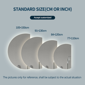 Specchio a Mezzaluna da Bagno Smart <span class=keywords><strong>con</strong></span> <span class=keywords><strong>Luce</strong></span> <span class=keywords><strong>LED</strong></span> Retroilluminata e Sensore Touch, Decorativo da Parete - Product Image 6