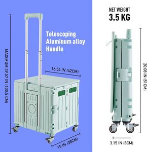 Portable Eight Wheel <b>Foldable</b> Steel Platform Supermarket Shopping <b>Cart</b> with Waterproof Durable Design - Product Image 3