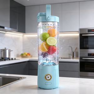 Blender portable de 550 ml alimenté par batterie, rechargeable par USB, mode turbo haute performance, anti-fuite, pour voiture, utilisation en extérieur, fabrication de smoothies, jus - Product Image 1