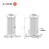 A-ONE FC300 fonte de fer CNC pierre tombale 4 côtés cube colonne d'outillage carrée avec trous de positionnement 3A-130002
