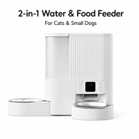 Distributeur automatique de nourriture et fontaine à eau 2-en-1 intelligent avec caméra 2K WiFi, design solide et élégant pour chats et petits chiens