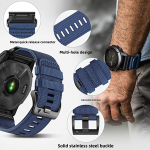 Correa táctica de nailon de liberación rápida con hebilla de acero inoxidable para relojes <span class=keywords><strong>Garmin</strong></span> <span class=keywords><strong>Tactix</strong></span> <span class=keywords><strong>7</strong></span> <span class=keywords><strong>Pro</strong></span> y Fenix 8 - Product Image 4