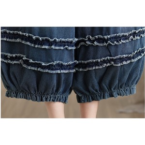 Pantaloni Harem in Denim Sottile a Balcone con Balze a Strati, Stile Francese Chic, Gamba Larga, Taglie Forti, Collezione Estiva 2026 - Product Image 5