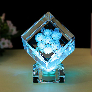 New Arrival LED Đầy Màu Sắc Âm Nhạc Đèn Chủ Sinh Nhật Valentine Của Ngày Quà Tặng Pha Lê Khắc Quà Tặng DIY Tùy Chỉnh Pha Lê Cube - Product Image 3