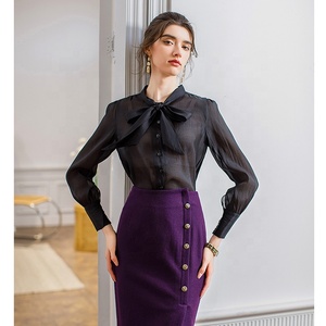 Camicie da donna Sexy a 3 colori <span class=keywords><strong>camicette</strong></span> da donna eleganti francesi retrò nuove <span class=keywords><strong>camicette</strong></span> primavera estate moda coreana trasparente 2022 - Product Image 5