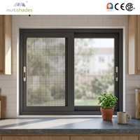 Ventana Corredera de Aluminio con Doble Acristalamiento Templado y Rotura de Puente Térmico, Resistente a Huracanes NFRC, Ahorro de Energía para Hoteles