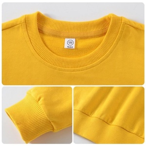 Ensemble de survêtement pour enfants en coton, manches longues, uni, couleur unie, 2 pièces, logo personnalisé tendance, vêtements pour enfants - Product Image 3