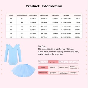 Ensemble de danse pour filles de 3 à 14 ans, justaucorps avec jupe tutu, ensembles de robes de danse de salon pour la pratique, l'entraînement et la compétition, tous styles - Product Image 6