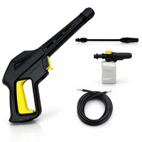 Nettoyeur haute pression portable pour voiture, pistolet à eau 160 bars avec canon à mousse, buse turbo, lance d'extension, pistolet à eau réglable