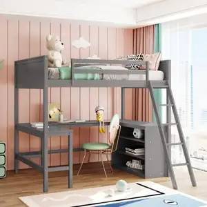 Wholesale New Innovations Bedroom Children Bunk Bed With Storage Staircase Wooden Bed Frame For Kids Child