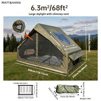 Tente pneumatique gonflable portable imperméable pour le camping, la randonnée, quatre saisons, assemblage automatique, pliable, grande capacité