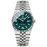 Montre à quartz pour homme étanche, cadran bleu glace en nid d'abeille, montre classique de luxe en acier inoxydable pour homme, montre en acier inoxydable