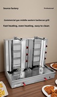 Machine à Kebab Doner à Rotation Automatique Gaz/Électrique, Shawarma Commercial pour Restaurant, Machine à Barbecue Turque à 2, 3, 4 ou 5 Brûleurs