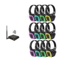 Casque et émetteur personnalisables Silence avec amplification des basses, portée 500M, prise en charge XLR, RCA, AUX, BT pour soirées silencieuses