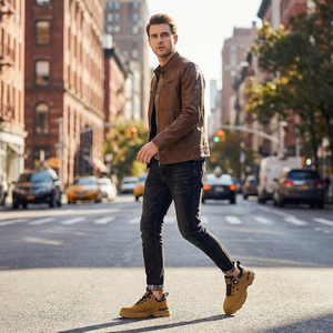Chaussures basses pour hommes Yearning, dessus en cuir artificiel, toutes saisons. Design polyvalent, tendance, respirant, en maille légère - Product Image 2