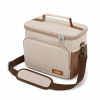 Sac à lunch personnalisé avec logo, durable, en polyester 600D, imperméable, tendance, écologique, sac isotherme portable pour le bureau, le déjeuner, le pique-nique