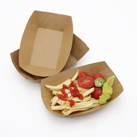 Zware, wegwerpbaar, commercieel kraftpapier voedselbakje, bruin, composteerbaar, vetwerend, voor salades en fastfood, modern, geschikt voor feesten