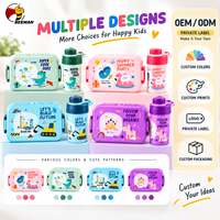 Ensemble de boîtes à lunch pour enfants Beeman avec bouteille d'eau, boîte à lunch bento portable pour l'école, récipient alimentaire en plastique, impression personnalisée OEM ODM