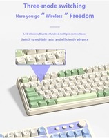 Aula S99 clavier à membrane silencieuse sans fil 3 modes avec bouton et affichage coloré pour fenêtre/ordinateur/bureau/PC/ordinateur portable