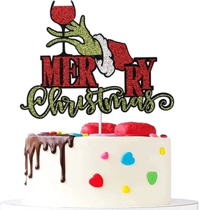Creativo Juego de Adornos para Pastel de Navidad con Gorro de Santa Claus y Figuras de Muñeco de Nieve para Decoraciones Festivas de Postres, Ideal para las Fiestas - Product Image 3