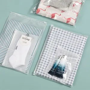 Mẫu miễn phí tùy chỉnh compostable trắng mờ mờ Zip con dấu Ziplock bao bì nhựa túi cho quần áo rõ ràng thanh trượt dây kéo túi